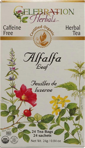 Chá Orgânico de Alfafa Celebration Herbals Sem Cafeína - 24 Sachês (Aprox. 48g)
