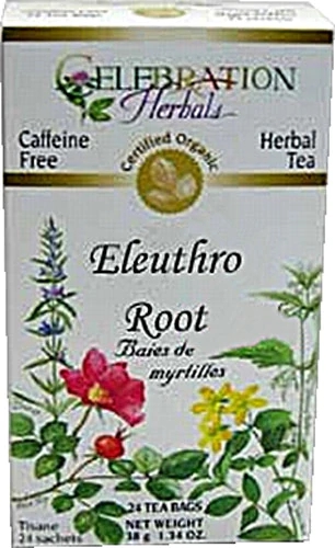 Celebration Herbals Organic Ginseng Eleuthero Root Tea Caffeine Free -- 24 Herbal Tea Bags