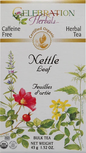 Chá Orgânico de Folha de Urtiga Celebration Herbals Sem Cafeína - 43g