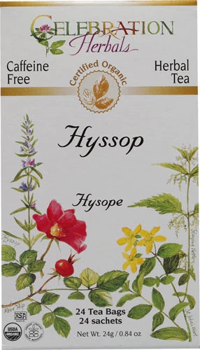 Chá de Hissopo Orgânico Celebration Herbals Sem Cafeína - 24 Sachês (33.6g)
