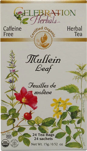 Chá de Folha de Mullein Orgânico Celebration Herbals Sem Cafeína - 24 Sachês