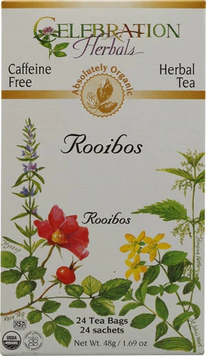 Chá Orgânico de Rooibos Vermelho Celebration Herbals Sem Cafeína - 24 Saquinhos (Aprox. 48g)
