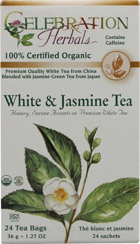 Chá Branco e Jasmim Orgânico Celebration Herbals - 24 Sachês (Aprox. 48g)