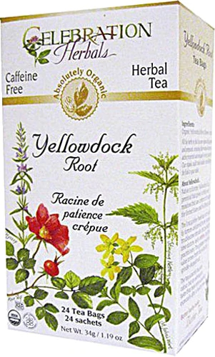 Chá Orgânico de Raiz de Yellowdock Celebration Herbals Sem Cafeína - 24 Sachês