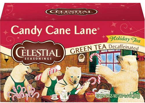 Chá Verde Descafeinado Celestial Seasonings Candy Cane Lane® - 20 Sachês (Aprox. 37g)