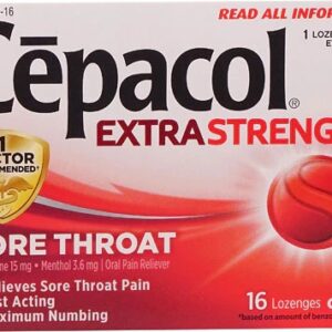 Cepacol Pastilhas Para Dor de Garganta Extra Forte Sabor Cereja - 16 Pastilhas