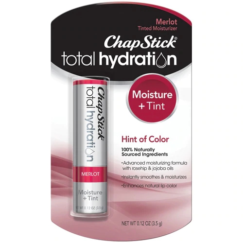 Protetor Labial Chapstick Total Hydration Merlot 3.4g Hidratação Intensa Sem Cor