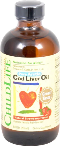 Óleo de Fígado de Bacalhau Childlife Morango Natural 237ml - Suporte Imunológico e Desenvolvimento
