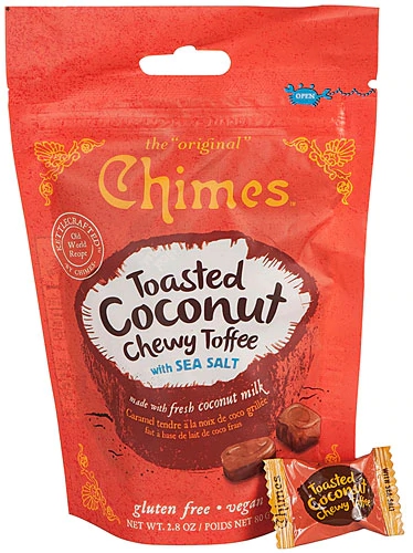 Chimes Toasted Coconut Chewy Toffee com Sal Marinho - 80g