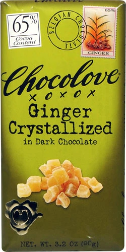 Barra de Chocolate Amargo Chocolove com Gengibre Cristalizado - 90.7g