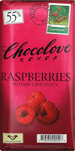 Barra de Chocolate Amargo Chocolove com Framboesa - 91g - Delícia Saudável