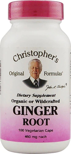 Extrato de Raiz de Gengibre Christopher's 460mg - 100 Cápsulas Vegetarianas