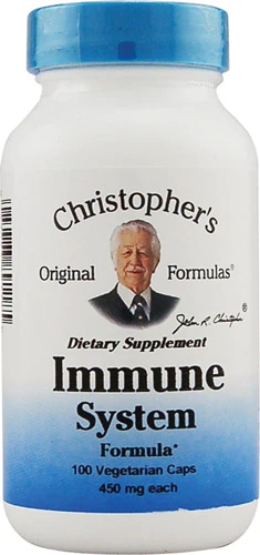 Christopher's Immune System Formula - Fórmula Imunológica 450mg - 100 Cápsulas Vegetarianas