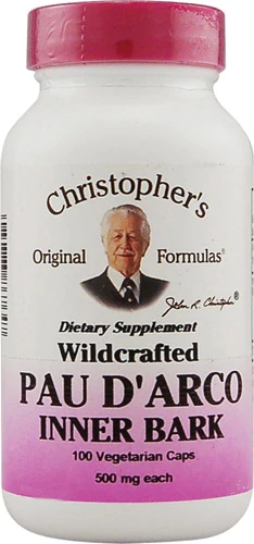 Christopher's Pau D'Arco 500mg - 100 Cápsulas Vegetarianas - Suplemento Natural