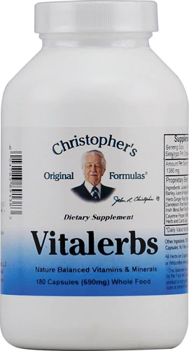 Christopher's Vitalerbs 690mg - 180 Cápsulas: Suplemento Natural para Saúde e Bem-Estar