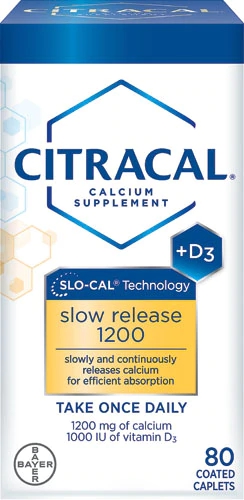 Citracal Slow Release 1200 Suplemento de Cálcio + D3 - 80 Comprimidos Revestidos
