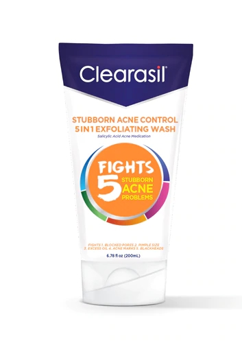 Clearasil Stubborn Acne Control 5in1 Exfoliating Facial Wash -- 6.78 oz