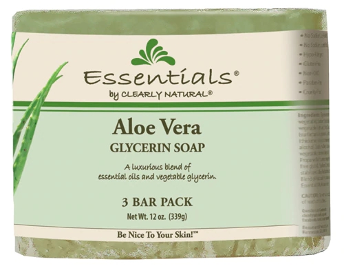 Sabonete de Glicerina Aloe Vera Clearly Natural - 3 Barras (Aprox. 255g)