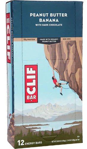 Clif Bar Barras de Energia Sabor Manteiga de Amendoim e Banana - Caixa com 12 Unidades (Aprox. 660g)