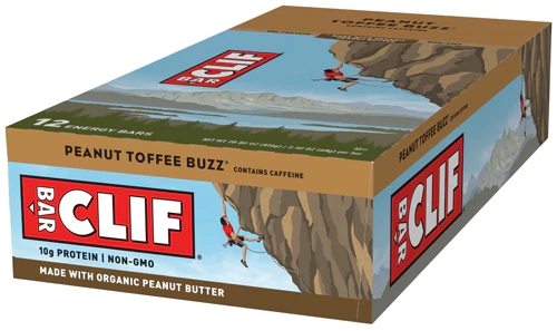 Clif Bar Barras de Energia Peanut Toffee Buzz - Caixa com 12 Unidades