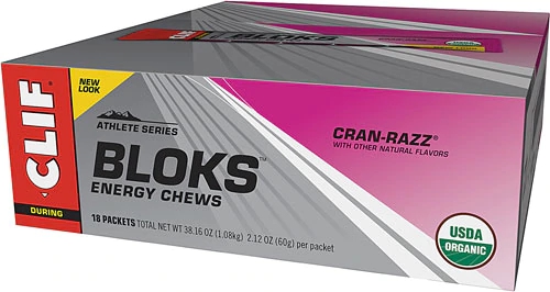 Clif BLOKS™ Energy Chews Cran-Razz 18 Pacotes - Energia Rápida para Atletas