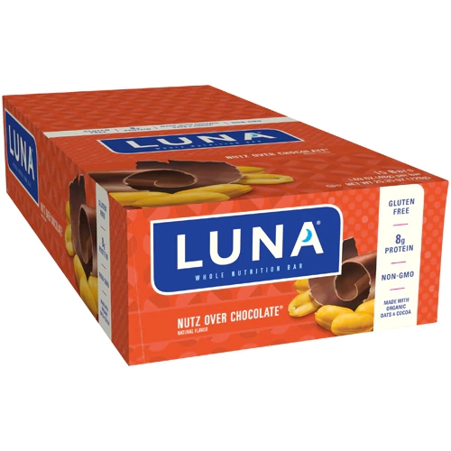 Clif LUNA® Whole Nutrition Bar Nutz Over Chocolate® 15 Barras - Energia e Nutrição Completa