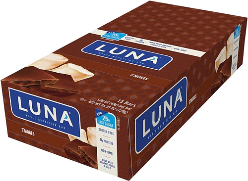 Barra de Nutrição Integral Clif LUNA S'Mores - 15 Barras (Aprox. 600g)