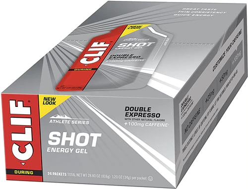 Clif SHOT Energy Gel Duplo Espresso - 24 Pacotes de 32g Cada