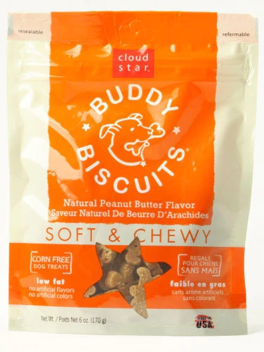 Petiscos para Cães Cloud Star Buddy Biscuits, Manteiga de Amendoim, 170g - Leve e Macio