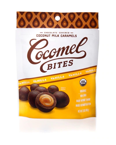 Cocomels Balas de Caramelo Veganas de Leite de Coco Baunilha Orgânica - 100g