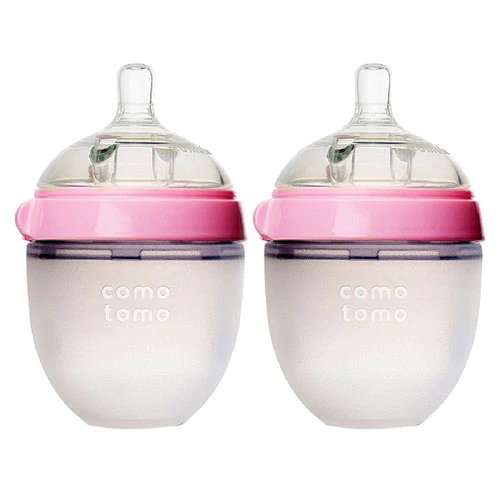 Kit 2 Mamadeiras Comotomo 150ml Rosa - Design Inovador para Bebês