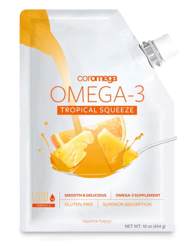 Coromega Ômega-3 Tropical Squeeze Líquido 473ml - Saúde e Bem-Estar