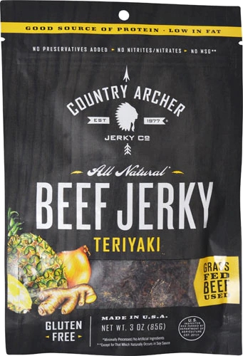 Country Archer Beef Jerky Teriyaki Sem Glúten - 85g