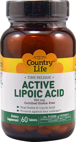 Ácido Alfa-Lipóico Country Life 300mg - 60 Comprimidos - Potente Antioxidante