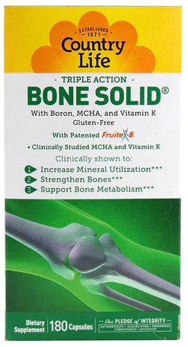 Country Life Bone Solid™ 180 Cápsulas - Suporte Ósseo Completo