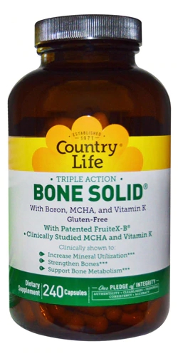 Country Life Bone Solid® 240 Cápsulas - Suporte Essencial para Ossos Fortes