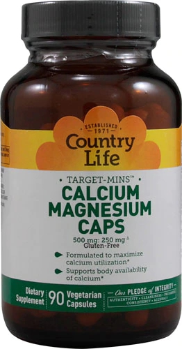 Country Life Cálcio-Magnésio Vegetariano 90 Cápsulas - Fortaleça Ossos e Músculos