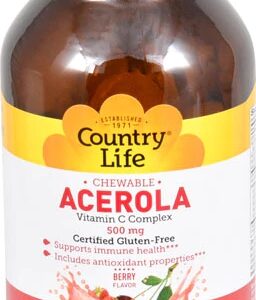 Country Life Vitamina C Mastigável Acerola Complexo 500mg - 90 Wafer