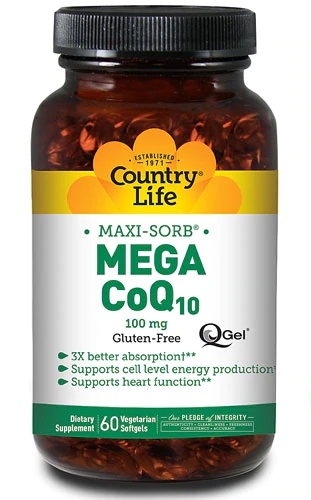 Country Life CoQ10 Mega Q-Gel 100mg - 60 Cápsulas Gelatinosas