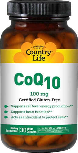 Country Life CoQ10 100mg - 30 Cápsulas Vegetarianas - Energia e Saúde Cardiovascular