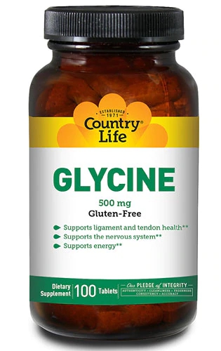 Country Life Glicina 500mg - 100 Comprimidos: Energia e Bem-Estar