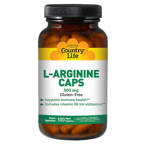 Country Life L-Arginina 500mg - 100 Cápsulas Vegetarianas