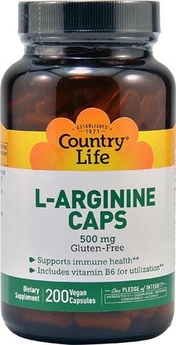 Country Life L-Arginina 500mg - 200 Cápsulas Vegetarianas