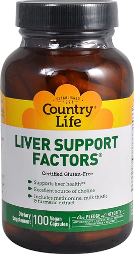 Country Life Liver Support Factors 100 Cápsulas Veganas - Suporte ao Fígado