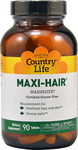 Country Life Maxi-Hair® - Suplemento Capilar com 90 Tabletes para Cabelos Fortes