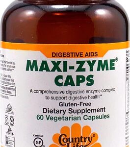 Country Life Maxi-Zyme® Caps - 60 Cápsulas Vegetarianas: Potencialize Sua Digestão