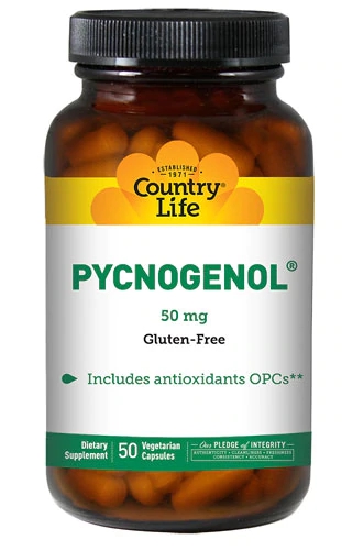 Country Life Pycnogenol® 50 mg - 50 Cápsulas Vegetarianas - Extrato de Casca de Pinheiro Marítimo para Saúde e Bem-Estar