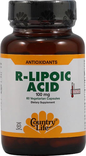 Ácido R-Alfa-Lipoico Country Life 100mg - 60 Cápsulas Vegetarianas