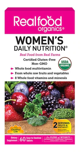 Country Life Realfood Organics® Mulher Multivitamínico Diário - 60 Tabletes Orgânicos