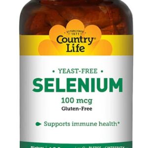 Country Life Selênio Levedura Livre 100 mcg - 180 Comprimidos
